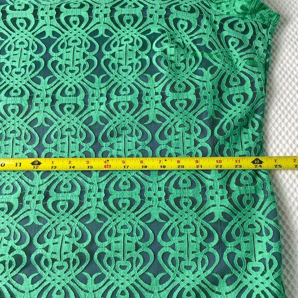 Isaac Mizrahi Live Womens Shirt Large Purple Shell with Green Lace Overlay 2X - Picture 10 of 13